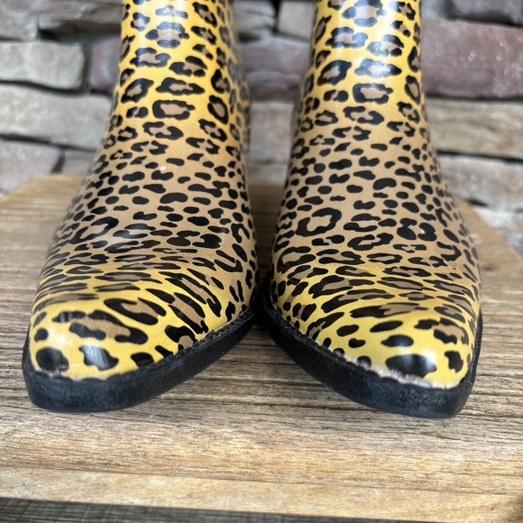 Corkys Women's Western Cowboy Rain Boots Size 5 Leopard Print - Picture 3 of 12